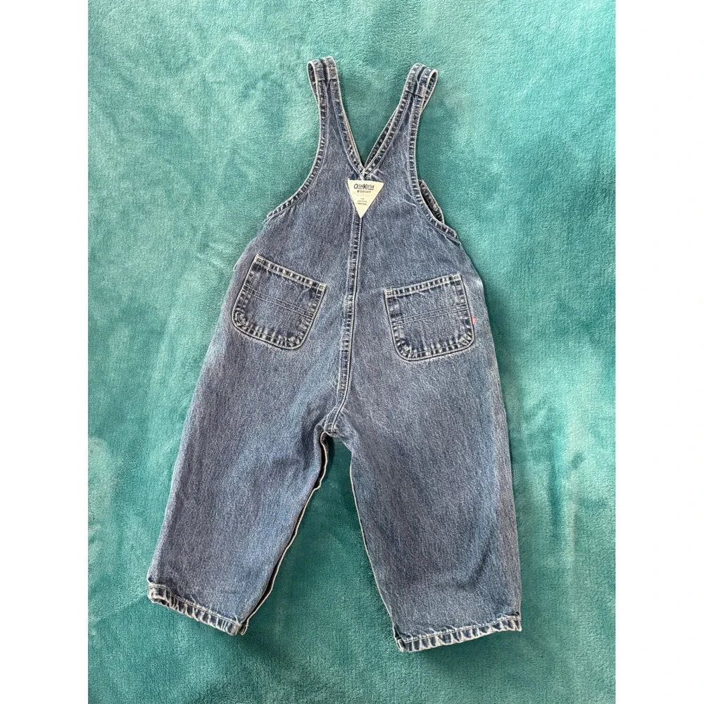 OshKosh B'gosh Vintage Denim Vestbak Overalls 18 Months‎ Medium Wash 802-0006